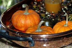 copper tray pumpkins